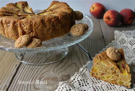 TORTA PESCHE E AMARETTI Ricetta Senza Burro