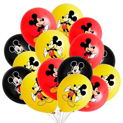 Mickey Mouse Theme Birthday Party Decoration Supplies Red Black Tablecloth Tableware Cake Topper