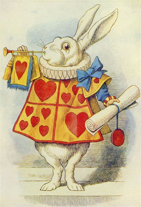 The White Rabbit Illustration From Alice In Wonderland By Lewi