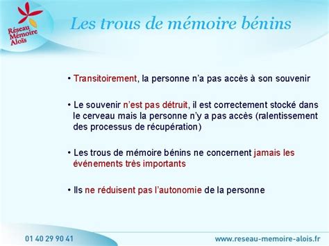 Trous de mmoire et maladies de la mmoire