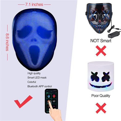 Led Masks With Bluetooth Programmable Upgrade Rechargeable App