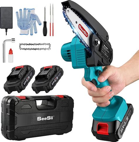 Amazon Mini Chainsaw With Battery Seesii Inch Cordless