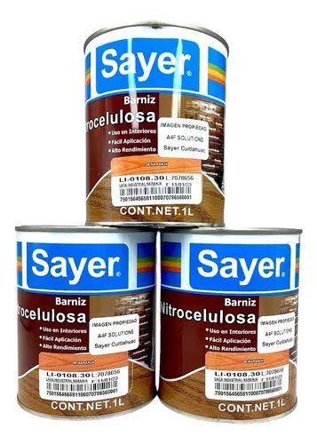 Pintura Para Madera Sayer Lack Varios Colores 3 Pzas Naranja