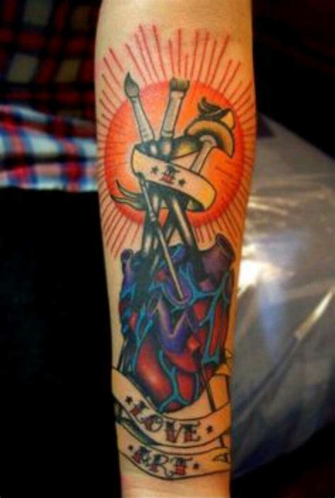 Love Art | Paintbrush tattoo, Tattoos, Traditional tattoo