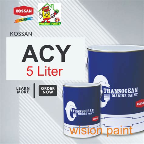 5L Kossan ACY KOSACRYLIC FINISH PAINT FOR ACRYLIC GLOSS PAINT PVC PAINT