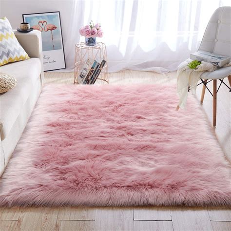 Large Soft Faux Sheepskin Fur Area Rugs Large Shaggy Fluffy Plush Rug ...