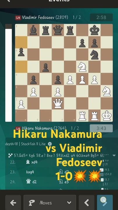 Hikaru Nakamura Vs Vlaimiyar Fedoseev Youtube