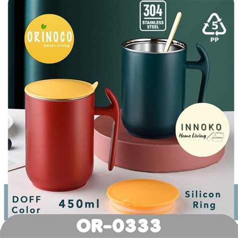 Jual Orinoco Gelas Mug Stainless Steel 304 Tahan Panas 450ml Or 0333 Shopee Indonesia