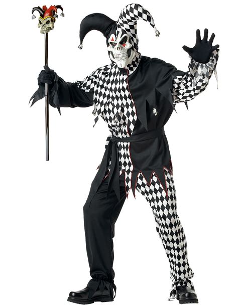 B Ser Clown Kost M F R Herren Harlekin Halloween Kost M Schwarz Weiss