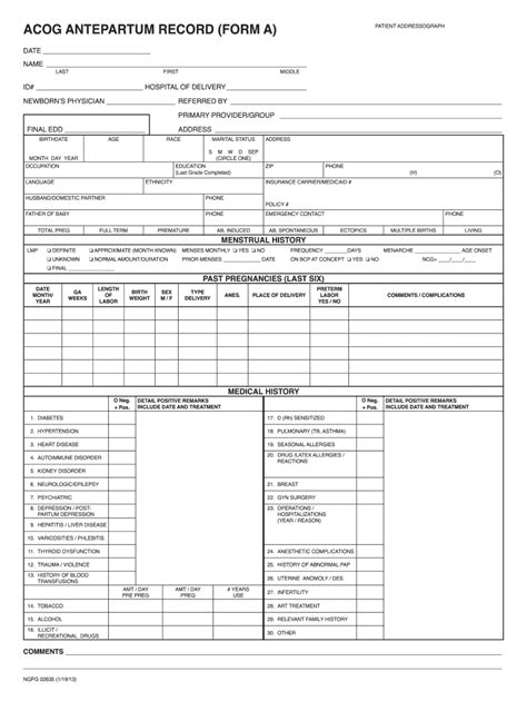 Acog Prenatal Care Flow Sheet Fill Out And Sign Online Dochub