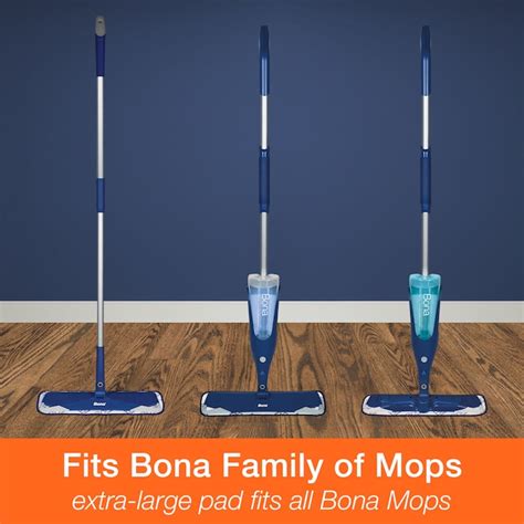 Bona Microfiber Mop Pad Variety 3 Pack Machine Washable Reusable For Dust Mop And Cleaning