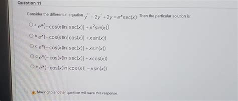 Solved Consider The Differential Equation