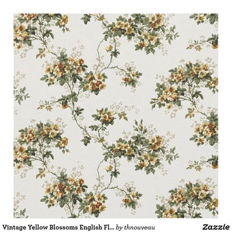 Vintage Yellow Blossoms English Floral Pattern Fabric | Floral upholstery fabric, Vintage floral ...