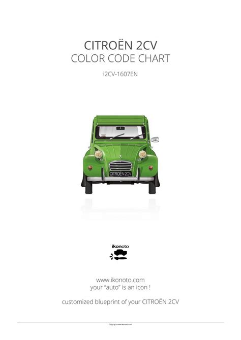 Citroen 2cv Colour Chart