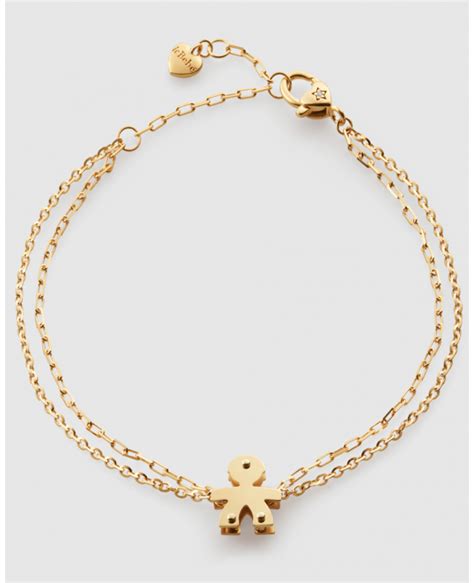 Le Bebe Bracciale Mini Bimbo In Oro Giallo 9KT Con Moschettone Cuore