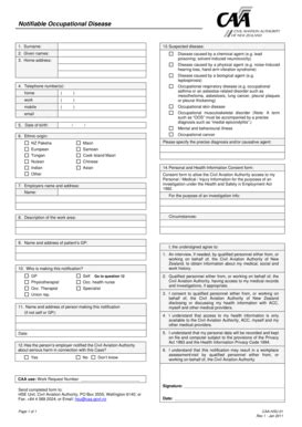 Fillable Online CAA Form CAA HSU 01 Civil Aviation Authority Of New