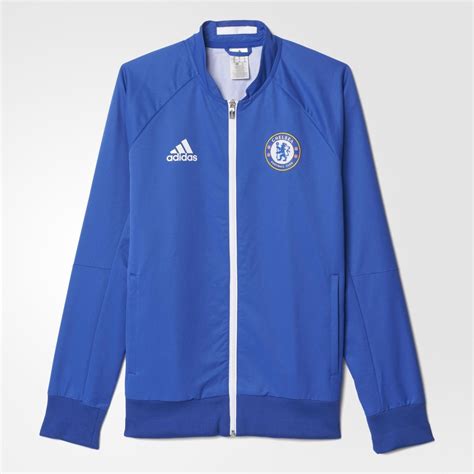 Adidas Chelsea Fc Anthem Jacket Chelsea Blue White Football Shirt