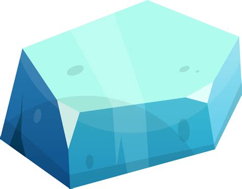 Blue Ice Crystal In Cartoon Style 21608660 Png