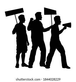 Protest People Silhouette Vector On White Stock Vector Royalty Free