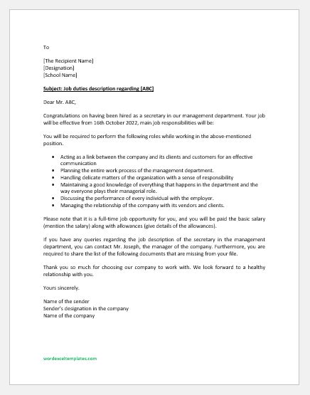 Designation Letter