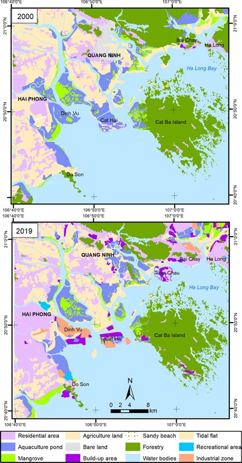 Changes in the landscapes around the beaches of Hai Phong−Ha Long in... | Download Scientific ...