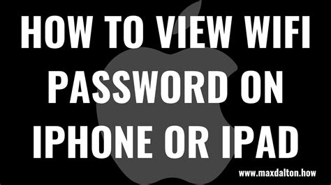 How To View Wifi Password On Iphone Or Ipad Youtube