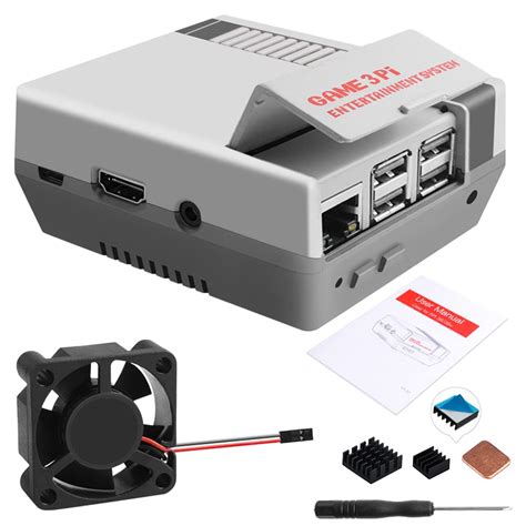 Geeekpi Case For Raspberry Pi 3b Pi Case With Fan Retro Gaming Nes3pi Case With