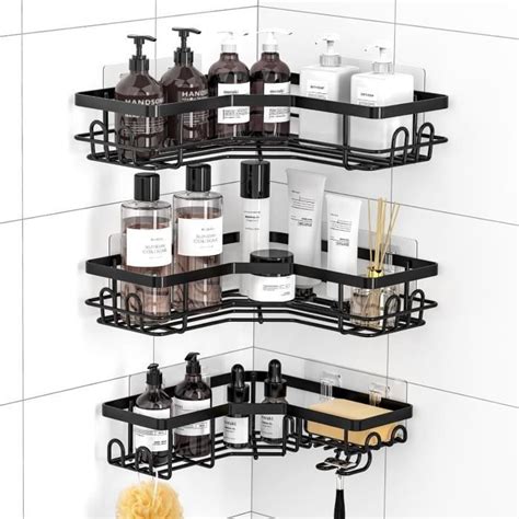 Etag Re Douche Sans Percage D Angle Etagere Salle De Bain Sans Percage