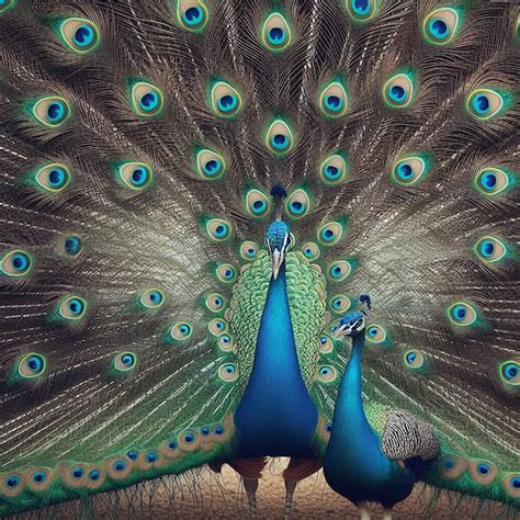 Premium Photo Peacock Displaying Its Feathers In Full Glory