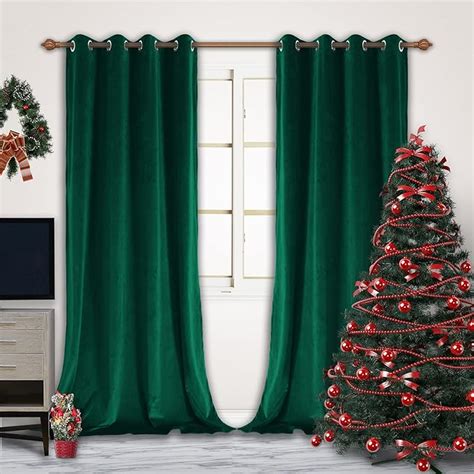 Zhaofeng Emerald Green Velvet Curtains With Grommet Blackout Soft Luxury Thick