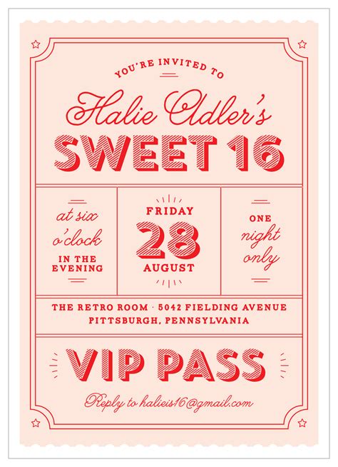 Sweet Sixteen Invitations