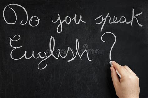 Do You Speak English Sign Stock Image Image Of Chalkboard