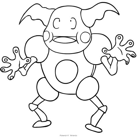 Mr Mime Pokemon Coloring Pages Sketch Coloring Page