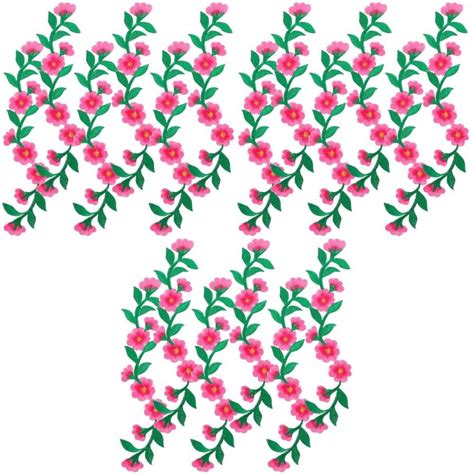 18 Pcs Self Adhesive Patches Plant Sticker Peony Embroidery Girl EBay