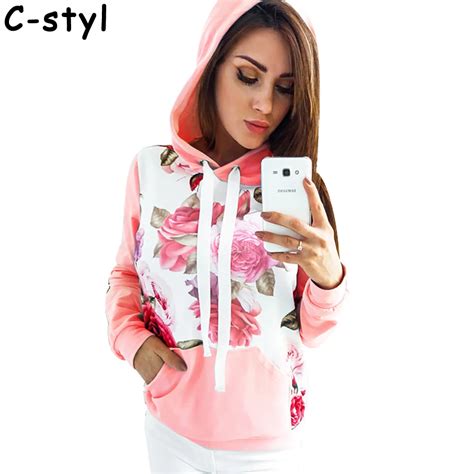 2018 Hoodies Women Tops Long Sleeve Hoodie Women Floral Pullovers Women