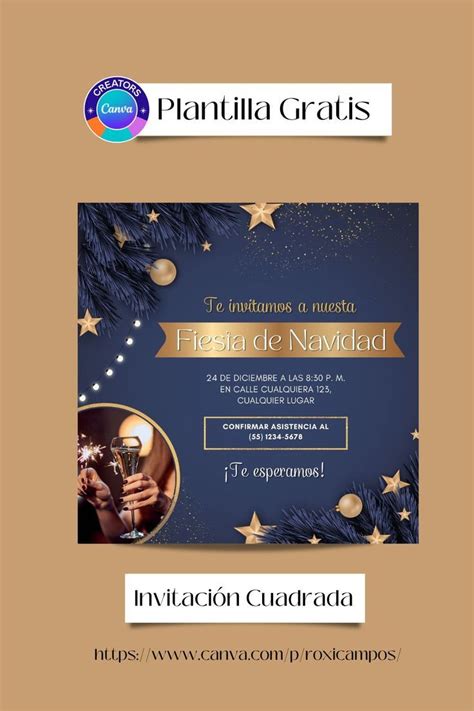 Plantilla gratis y editable en Canva invitación cena de navidad