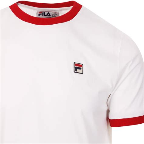 Fila Vintage Retro Marconi S Ringer Tee In White Red