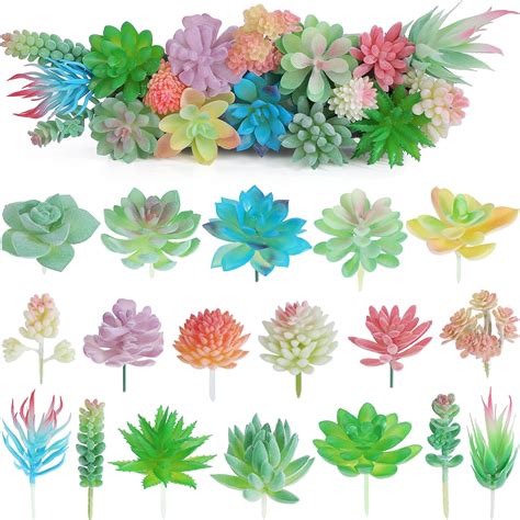 Amazon HEY FOLY 18pcs Artificial Succulents Unpotted Fake Plants