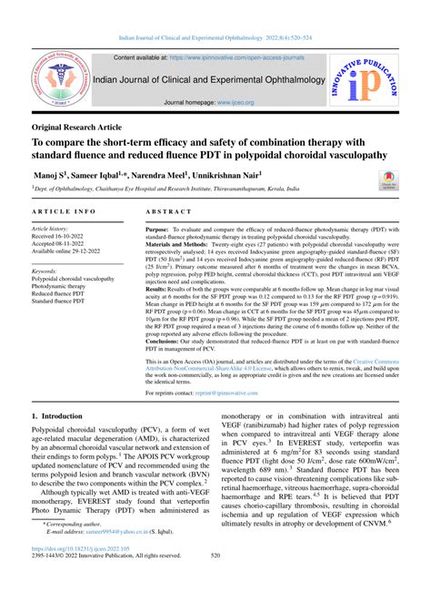 PDF To Compare The Short Term Efficacy And Safety Of Combination