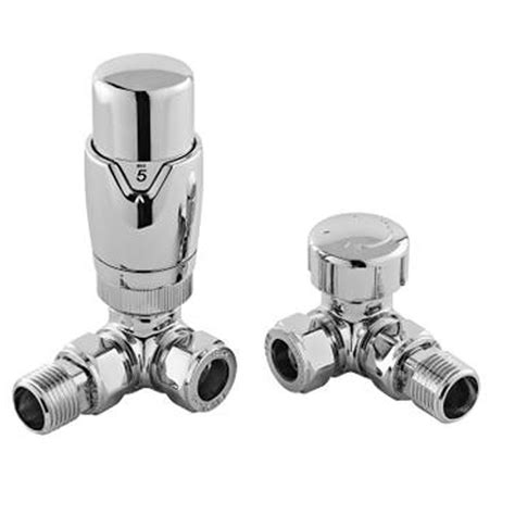 Hudson Reed Chrome Luxury Corner Thermostatic Radiator Valves Pack Ht