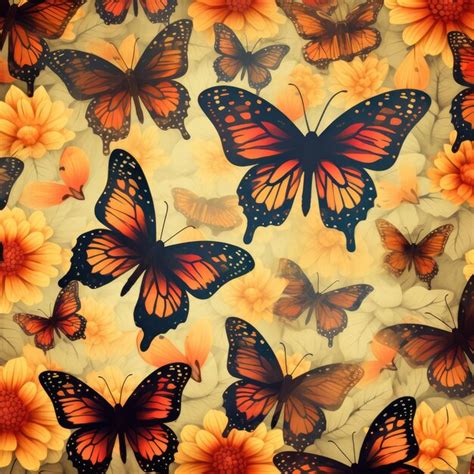 Premium Photo | Butterfly pattern background