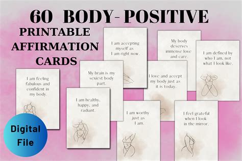 60 Printable Body Positivity Affirmation Cards For Women And Teens