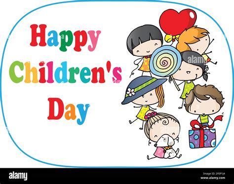 vector drawing cartoon happy children's day background Stock Vector ...