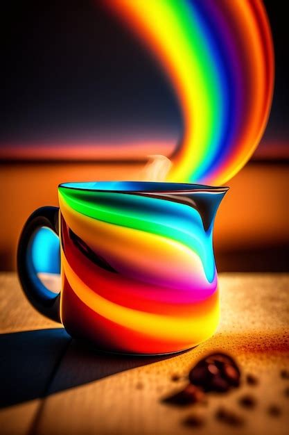 Premium AI Image Cup Of Coffee With Colorful Smoke