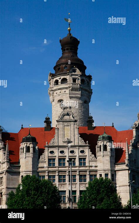 Exterior Of Neues Rathaus New City Hall Building In Leipzig Saxony