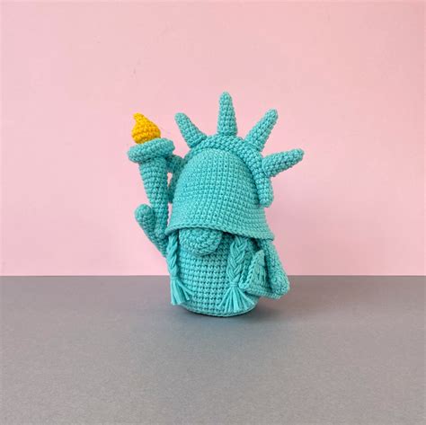 Crochet Pattern Patriotic Gnome Statue Of Liberty Gnome Pdf Etsy