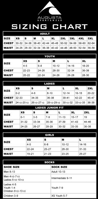 Clothing Size Charts Pdf Templates Download Fill And Print For Free Templateroller