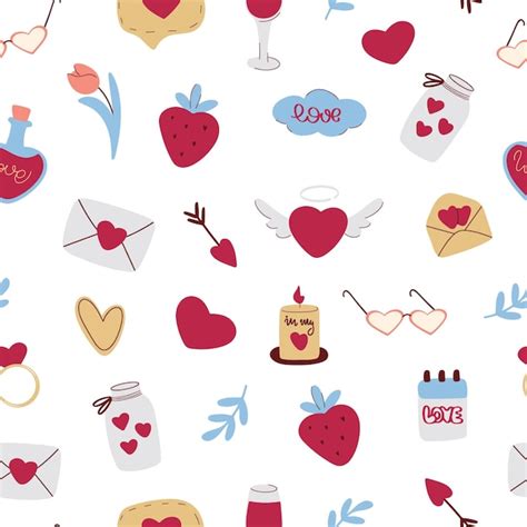 Premium Vector Valentine Seamless Pattern Vector Illustration