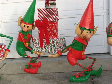 Santas Elves Yard Display Diy Christmas Elves Elf Christmas Decorations Christmas Yard Art