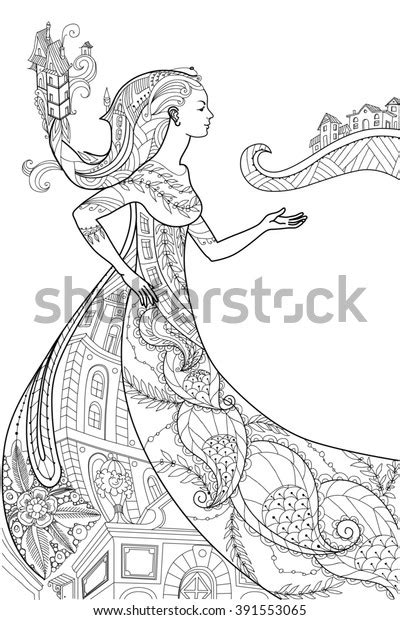 Beautiful Women Abstract Hair Design Elements Stock Vector Royalty